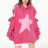 Kukombo Y2K Hoodie with Graffiti Star Print