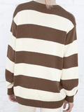 Kukombo Striped Crew Neck Knit Sweater