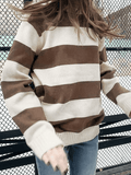 Kukombo Striped Crew Neck Knit Sweater