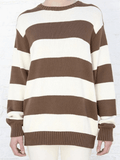 Kukombo Striped Crew Neck Knit Sweater