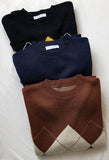 Kukombo Vintage Argyle Pullover Sweater
