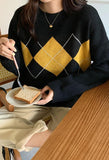 Kukombo Vintage Argyle Pullover Sweater