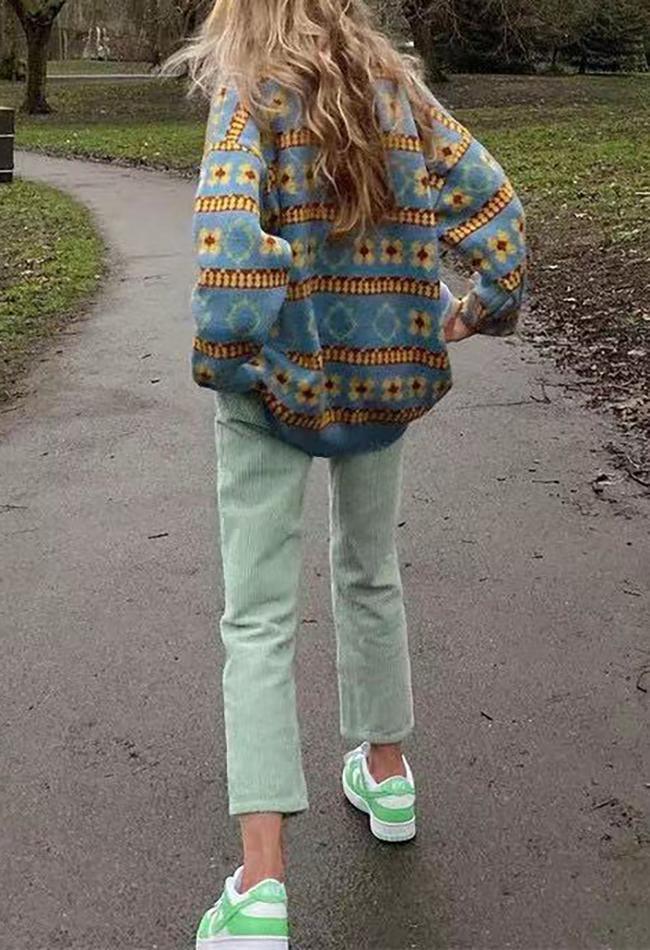 Kukombo Vintage Floral Jumper Sweater