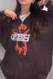 Kukombo Vintage Printed Zip Up Hoodie