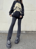 Kukombo Vintage Skull Jacquard Pullover Sweater