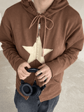 Kukombo Vintage Star Patch Baggy Zip Up Hoodie