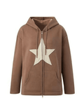 Kukombo Vintage Star Patch Baggy Zip Up Hoodie