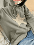 Kukombo Vintage Star Patch Baggy Zip Up Hoodie
