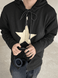 Kukombo Vintage Star Patch Baggy Zip Up Hoodie