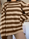 Kukombo Vintage Striped Pullover Sweatshirt