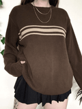 Kukombo Vintage Three Striped Pullover Sweater