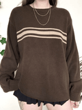 Kukombo Vintage Three Striped Pullover Sweater