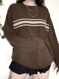 Kukombo Vintage Three Striped Pullover Sweater