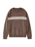 Kukombo Vintage Three Striped Pullover Sweater