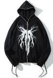 Kukombo Zipper Print Hoodie