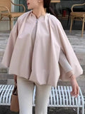 Kukombo Zippered Pleated Bat Sleeve Cloak