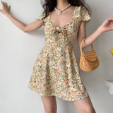 Kukombo Magnolia Floral Bowknot Dress