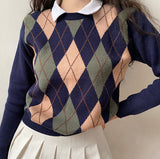Kukombo Vintage Walnut Argyle Sweater