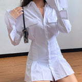 Kukombo Trumpet Sleeve Button Up Dress
