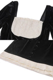 Kukombo Contrast Patchwork Pleated Bodycon Dress