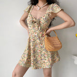 Kukombo Magnolia Floral Bowknot Dress