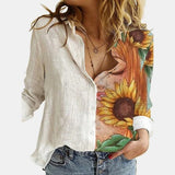 Kukombo 5XL 3D Digital Portrait Letter Printing Casual Women Blouse Oversized Spring Autumn Loose Button Cardigan Long Ladies Shirt New