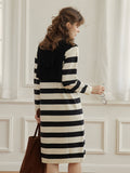 Kukombo Spring Stripe Polo White Knit Dress