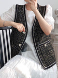 Kukombo Loose Split-Joint Knitting Elegant Vest Top