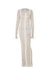 Kukombo Contrast Distressed Hollow Out Knit Dress