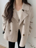 Kukombo Simple Casual Short Woolen Jacket