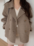 Kukombo Simple Casual Short Woolen Jacket