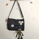 Kukombo Waterproof Canvas Messenger Bag Women Large Capacity Crossbody Bags Outdoor School Student Book Computer Laptop Shoulder Bag