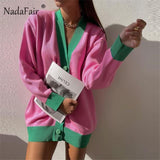 Oversized Knitted Cardigan Sweater Women Winter Plus Size Casual Loose Long Sleeve Knitwear Green Ladies Long Cardigans-1104
