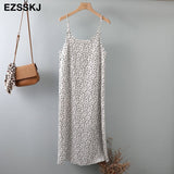 Christmas Gift A-line Spring summer  floral 2021 Woman printed Stripe dress  Dress Casual Long Camisole dress Women Loose chiffon maix dress