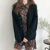 Christmas Gift Hirsionsan Soft Knitted Cardigan Women 2021 Autumn Winter Korean V Neck Khaki Sweater for Girls Chic Oversized Ladies Clothes