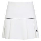 Kukombo Preppy Style Casual Letter Embroidered 90s Pleated Skirt Korean Streetwear Fashion High Waist Mini Skirt For Women