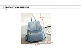 Kukombo Back to school  Casual Denim Women Backpack Large Capacity High Quality Canvas Jeans Student Schoolbag Travel Knapsack Rucksack Mochila Blue