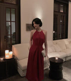 Elegant Lady White Strapless Dress Women Vestidos French Style Vintage Solid Halter Strap Dress Femme Robe