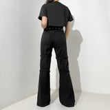 Kukombo Gothic Printed Jeans Casual Cool Streetwear Dark Loose Low Waisted Wid Leg Pants Women Fashion Trousers Autumn Winter