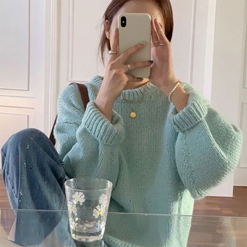 Christmas Gift Fall 2021 Winter Womens Sweaters Women Clothing Knitted Loose Sweater Knitting Wool Oversize Pullover Woman Sweaters Girls Thick