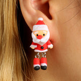 Christmas Gift 2022 Christmas Cartoon Stud Earring 3d Santa Claus Earring Handmade Polymer Soft Clay Ear Stud Earrings Female Jewelry Gift