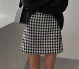 Christmas Gift Msfancy Plaid Mini Skirt Women Black White Fashion Official Faldas 2023 Mujer Korean Style High Waist Short Jupe