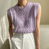 Kukombo 2022 Y2K Spring Autunm Women Sweaters Waistcoat Sleeveless Korean Style Knitted Vintage Wild Lady Short Vests SWV3277