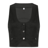 Kukombo  Jacket Vest Women Dark Academia Vintage Sleeveless Tank Top Fairycore Grunge Clothes Vintage Corset Y2K Coat New