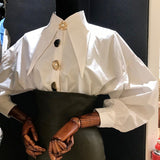 Christmas Gift 2021 Autumn Comfort Women's Shirt Sharp Corner Lapel Fashion Lady Blouse All-match Long-sleeved Shirt Blouse Blusas Mujer 15630