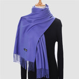 Christmas Gift 2021 Winter Scarf For Women Long Warm Cashmere Scarves Hijab Solid Lady Shawl Wrap Female Pashmina Bandana Head Scarfs Echarpe