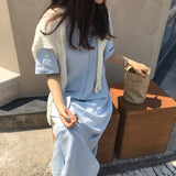 Kukombo New 2022 Women Summer Shirt Dress Single Breasted Oversize Korean Style Vintage Split Lace Up Pure Long Dress DR2628