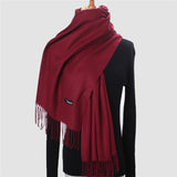 Christmas Gift 2021 Winter Scarf For Women Long Warm Cashmere Scarves Hijab Solid Lady Shawl Wrap Female Pashmina Bandana Head Scarfs Echarpe
