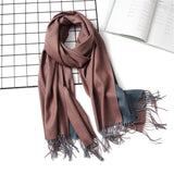 Christmas Gift Hot 2021 Winter Scarf Double Side Women's Scarves Fashion Warm And Soft Cashmere Scarf Lady Shawls Pashmina Foulard Tassel
