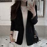 Kukombo Spring Autumn Women's Blazers Pockets Jackets Fashionable Vintage Oversize Elegant Office Lady Tops JK9125